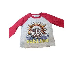 Sublime Shirt Infant 12M Gray Red Raglan Baseball Long Sleeve Sun Graphic‎ Band